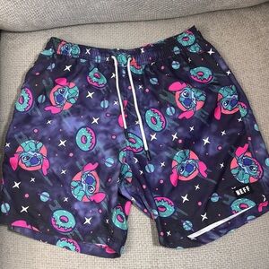 Disney Stitch Neff Swim Trunks Mens Large Galaxy Donut